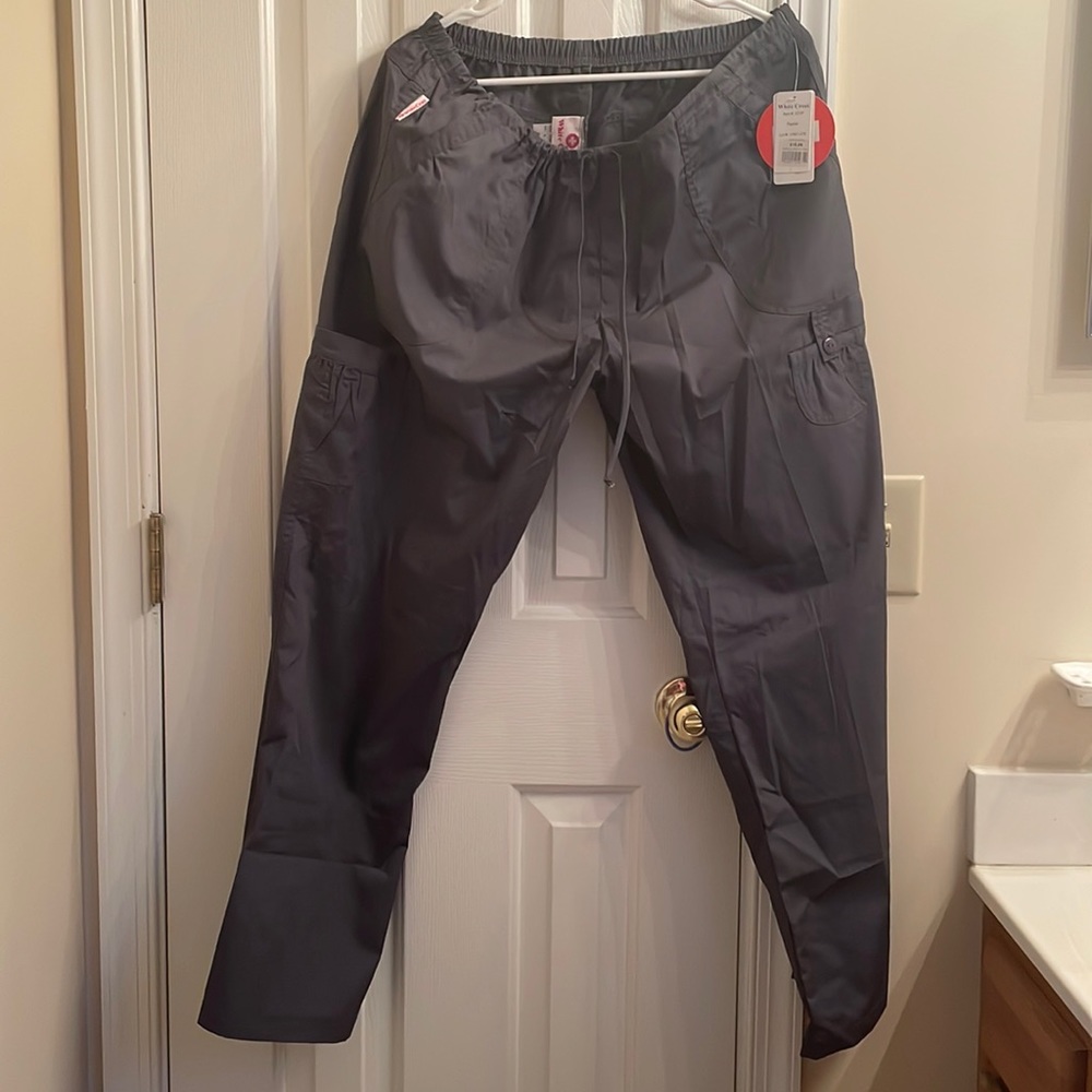 Scrub pants. White Cross Large Petite.  Dark gray